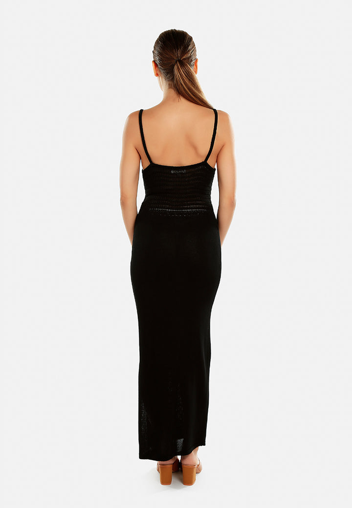 straight side slit dress by ruw#color_black