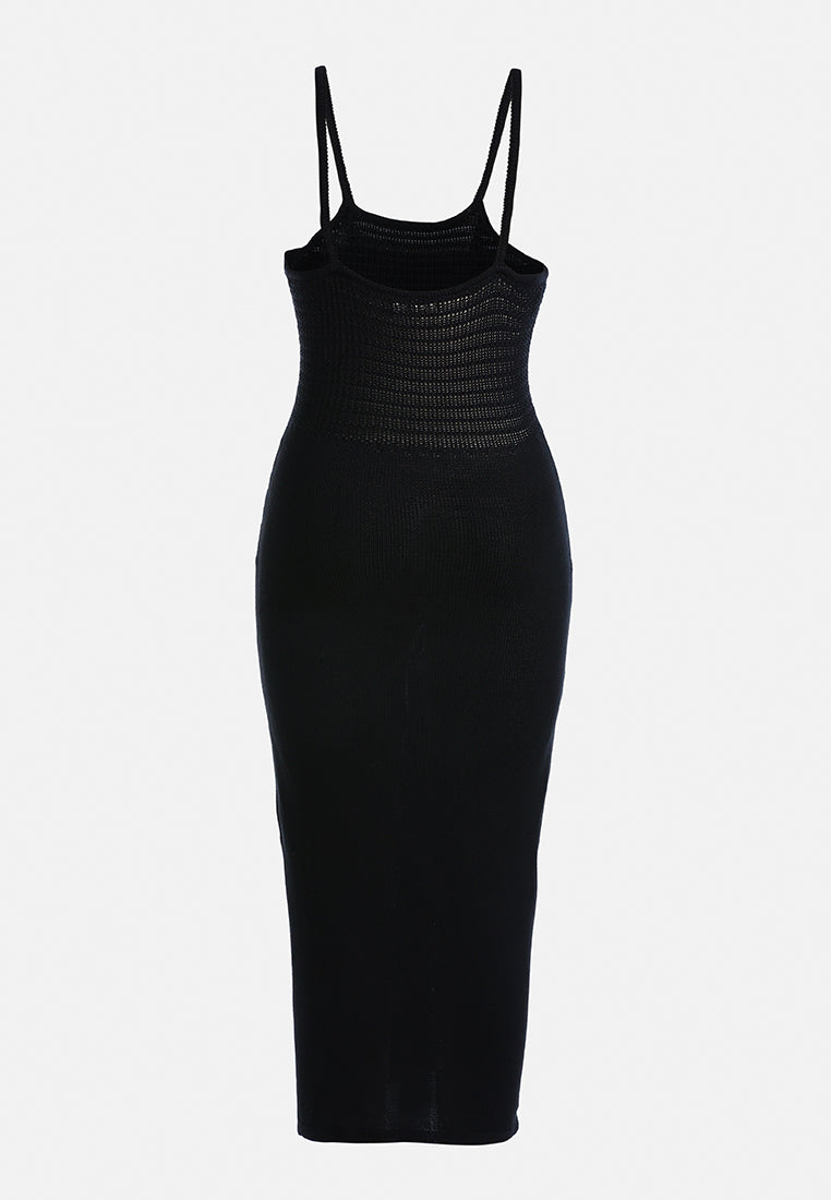 straight side slit dress by ruw#color_black