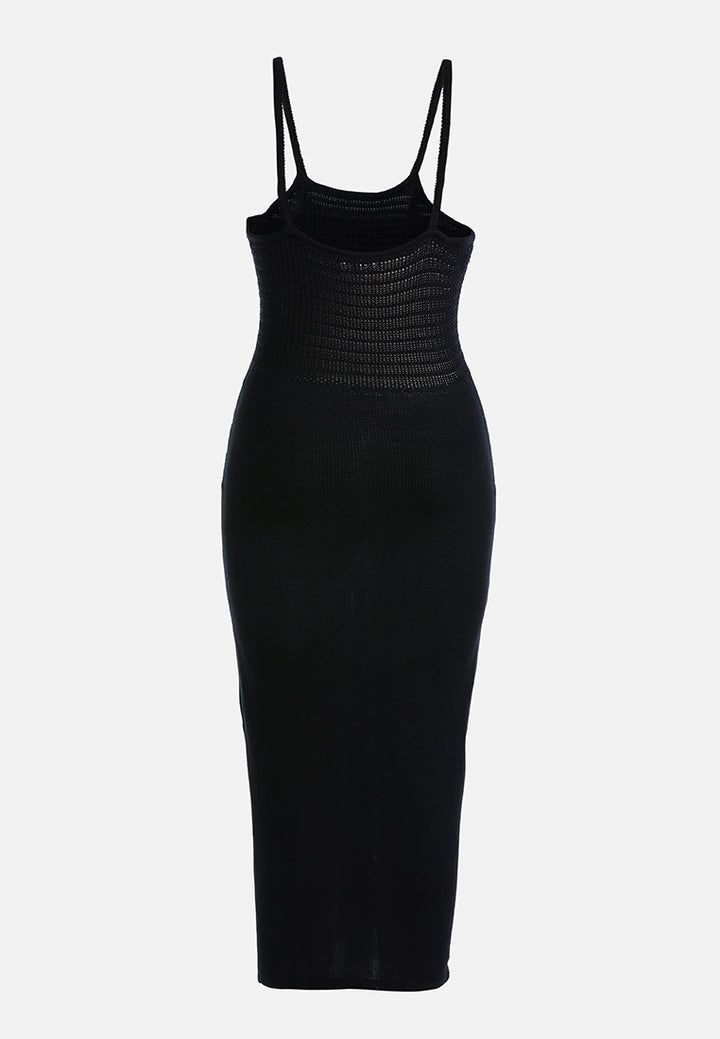 straight side slit dress by ruw#color_black