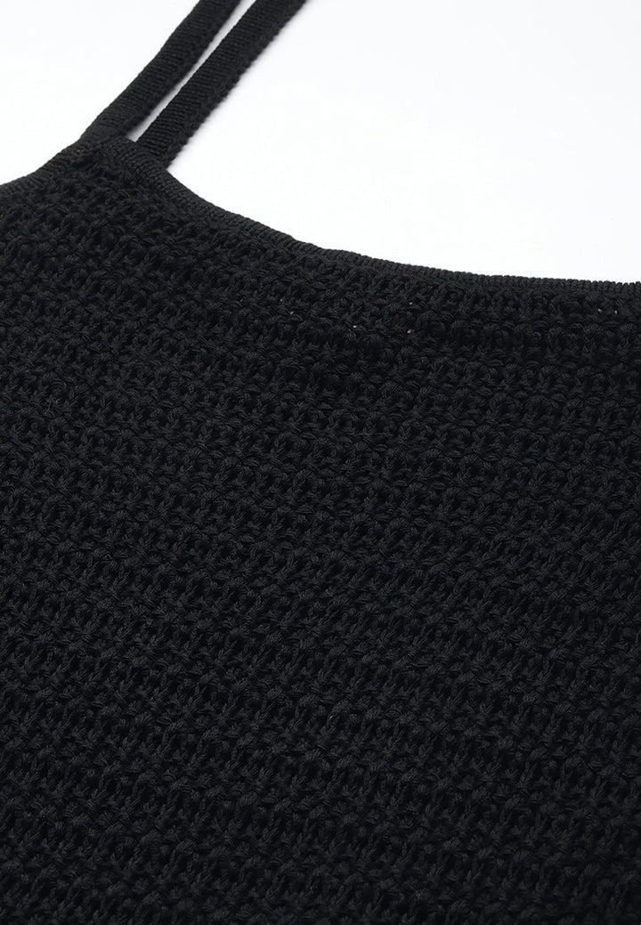 straight side slit dress by ruw#color_black
