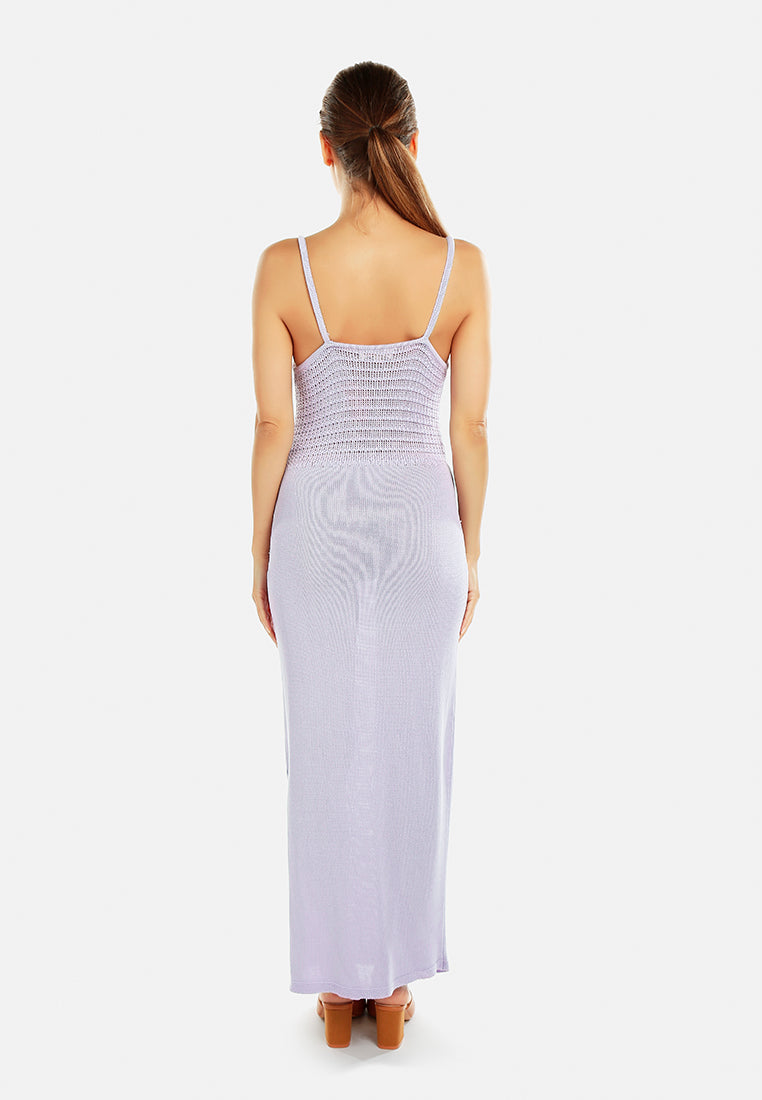 straight side slit dress by ruw#color_lilac