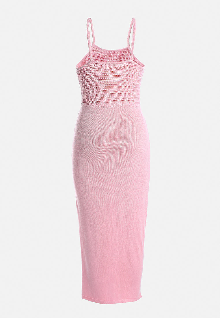 straight side slit dress by ruw#color_pink