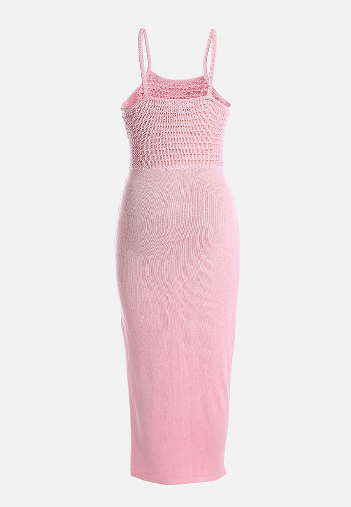 straight side slit dress by ruw#color_pink