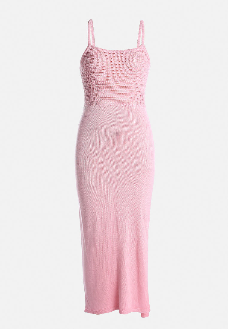 straight side slit dress by ruw#color_pink