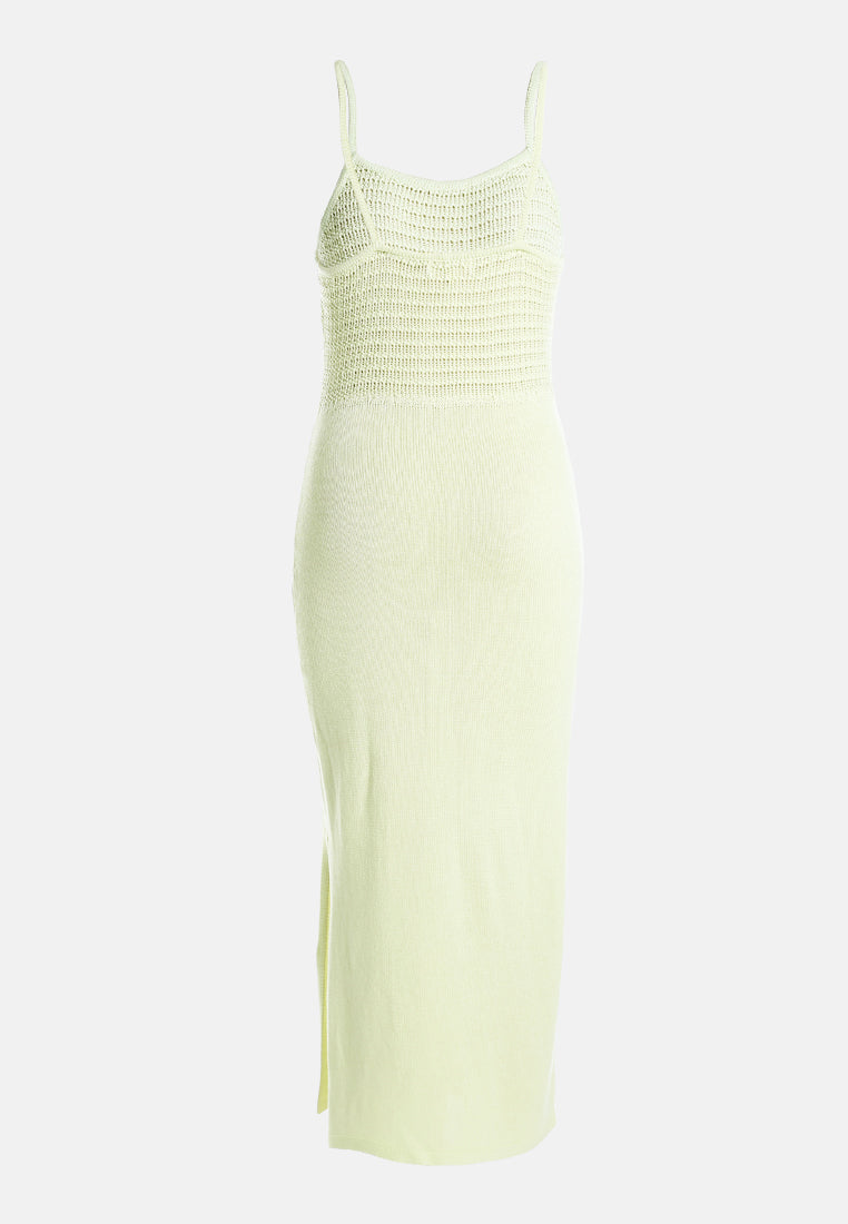 straight side slit dress by ruw#color_lime