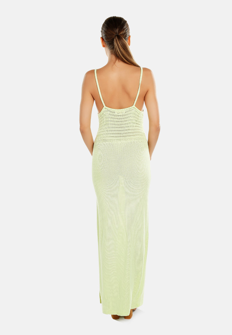 straight side slit dress by ruw#color_lime