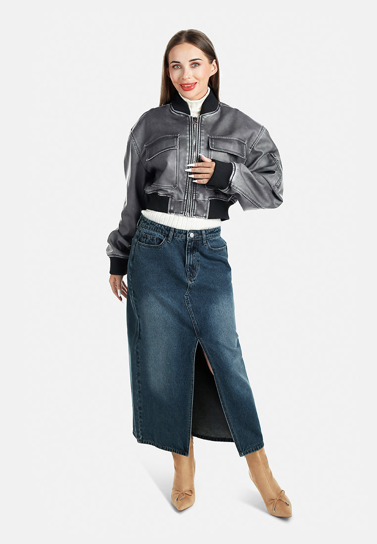 full-sleeved flap pockets jacket by ruw#color_charcoal