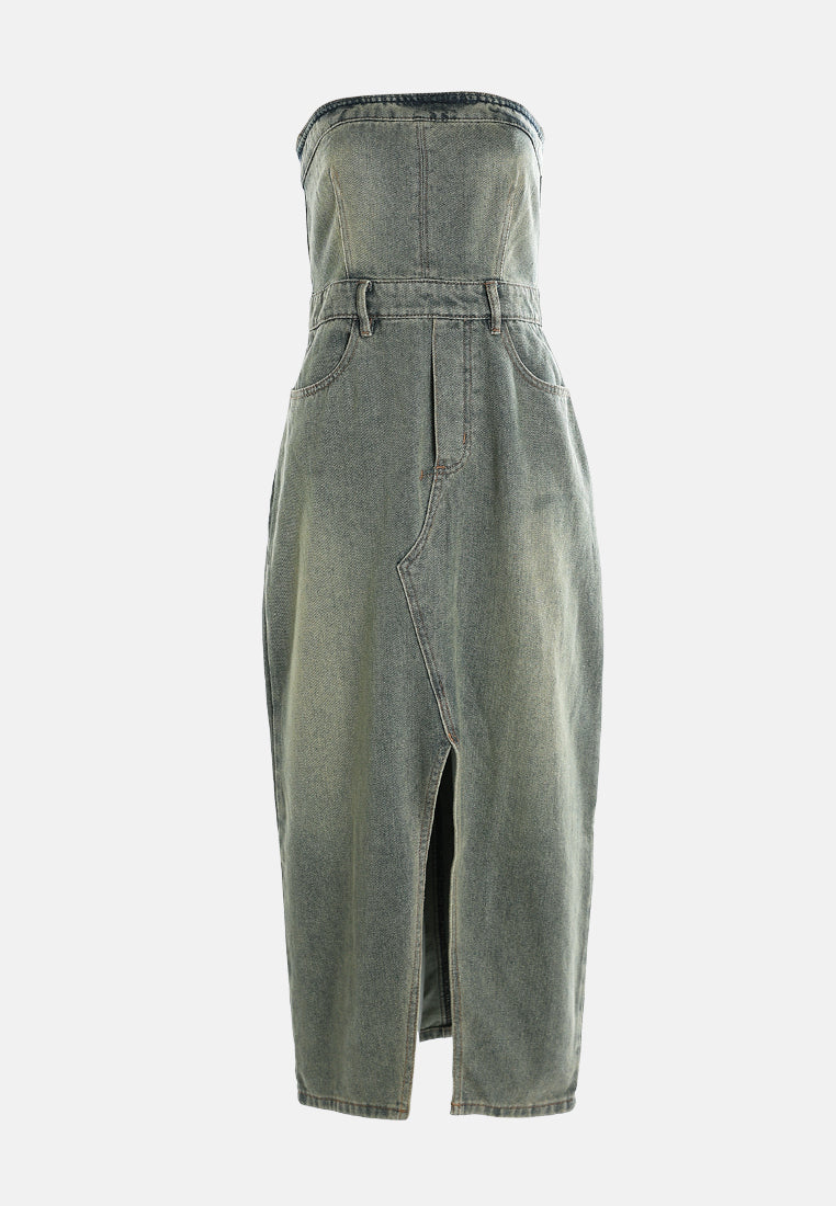 vintage wash strapless midi dress by ruw#color_vintage-wash