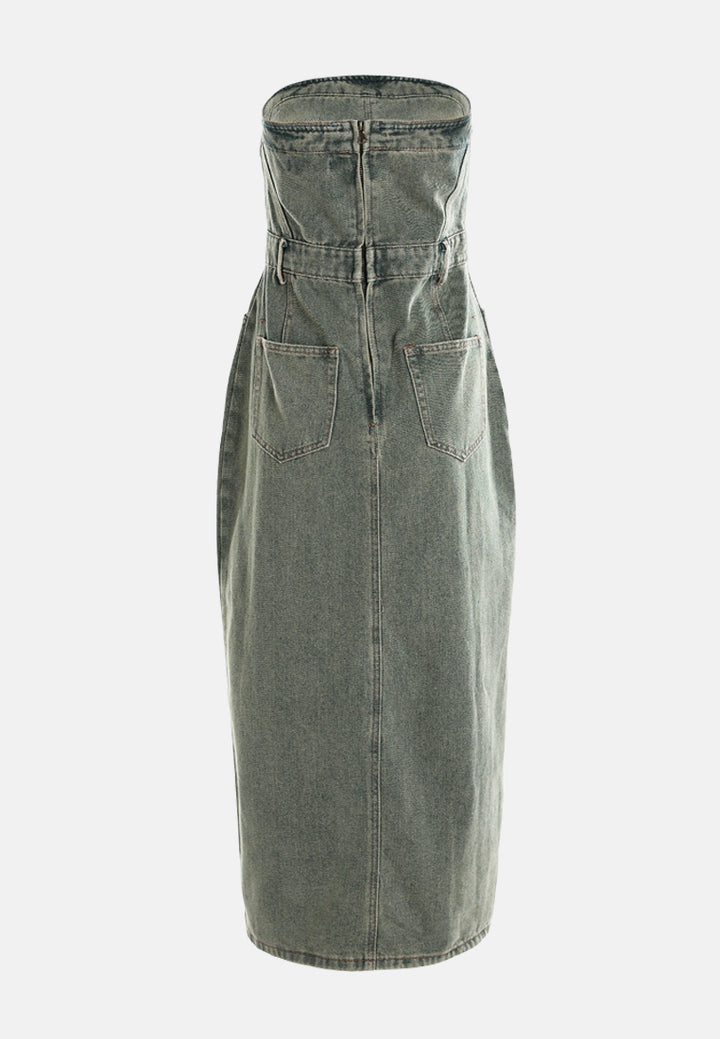 vintage wash strapless midi dress by ruw#color_vintage-wash