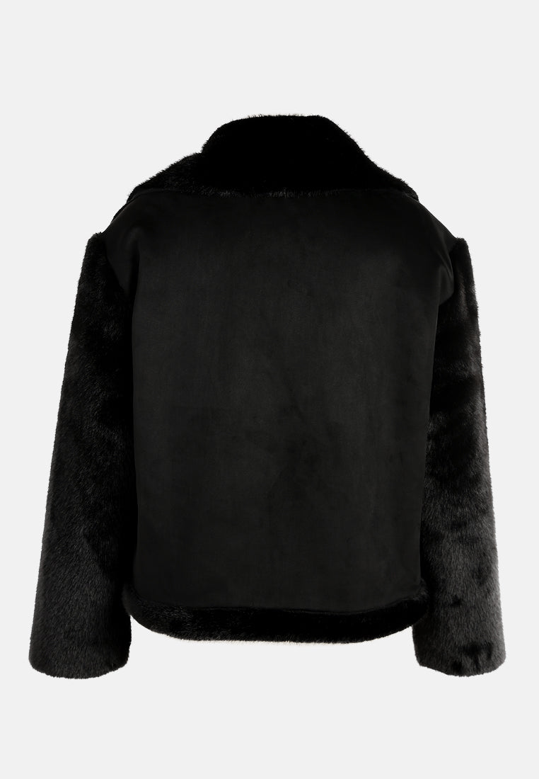 faux fur jacket by ruw#color_black