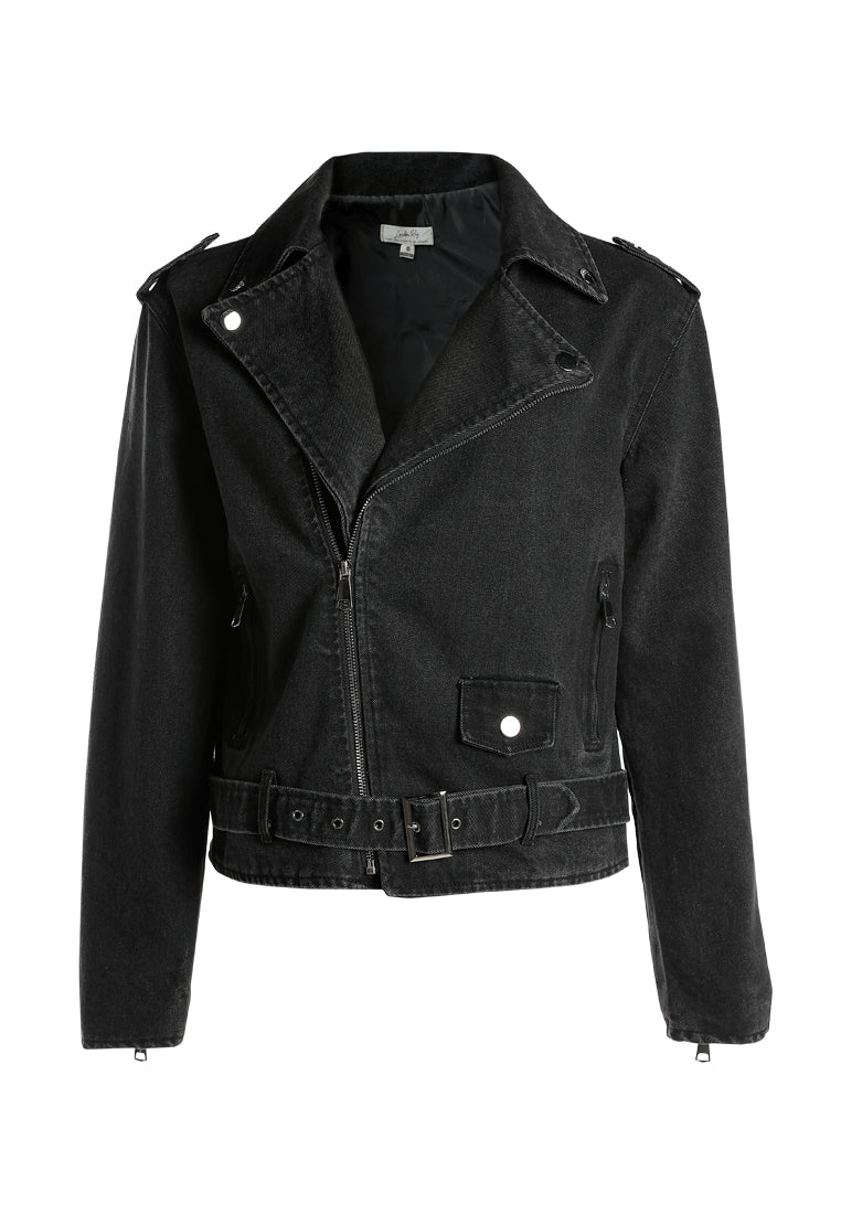 biker jacket in black by ruw#color_black-wash