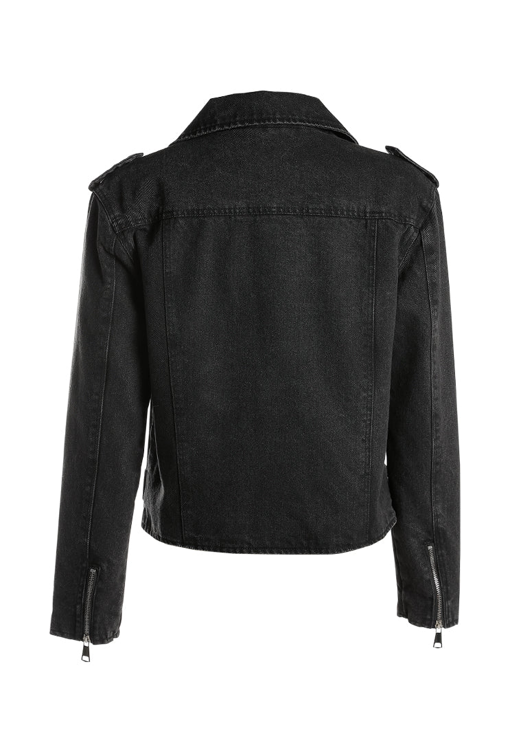 biker jacket in black by ruw#color_black-wash