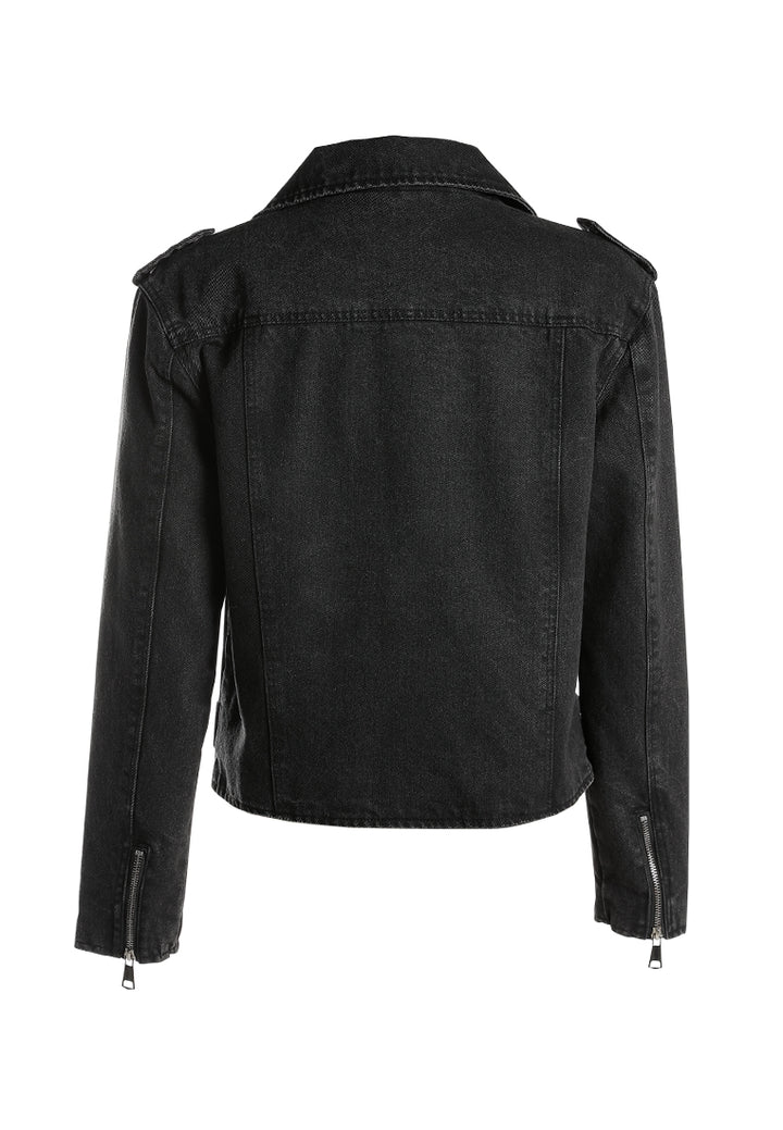 biker jacket in black by ruw#color_black-wash