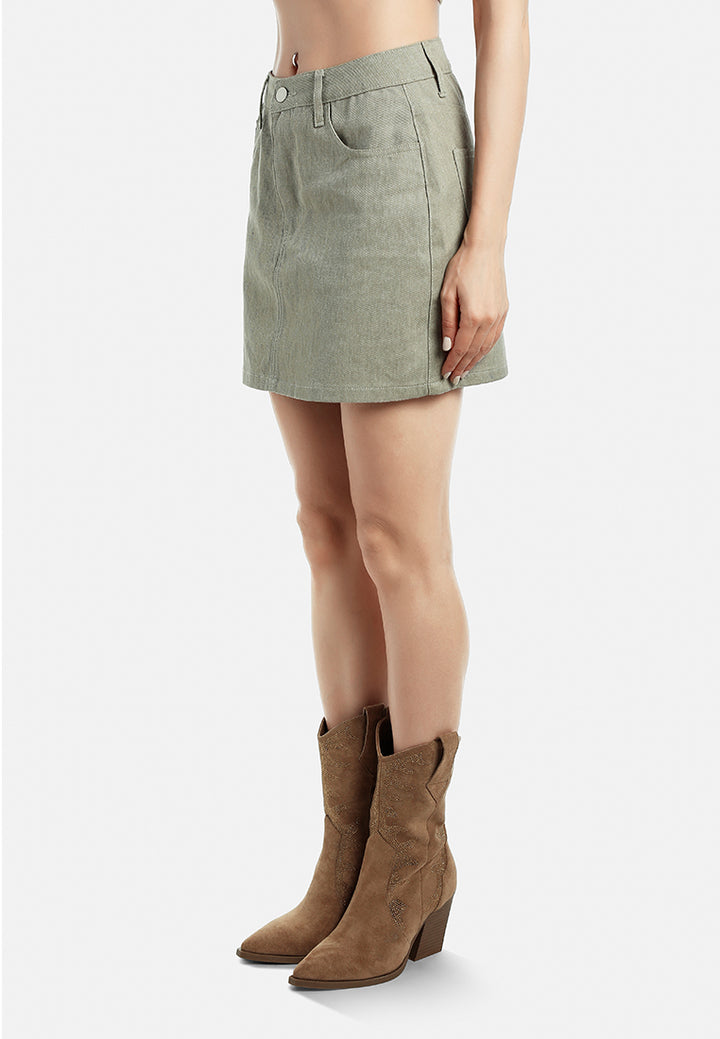 denim mini skirt by ruw#color_light-grey