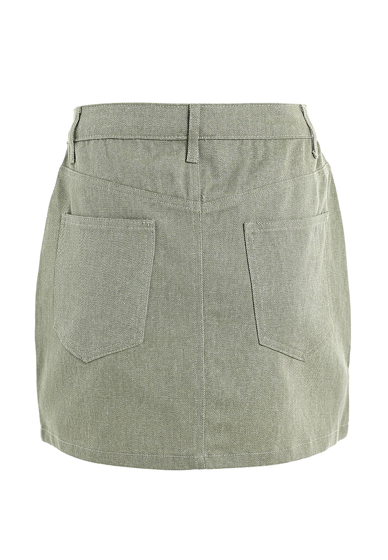 denim mini skirt by ruw#color_light-grey