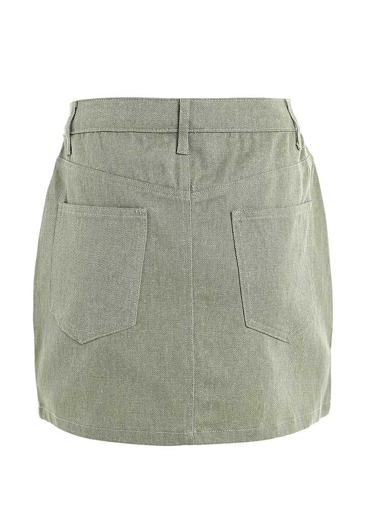 denim mini skirt by ruw#color_light-grey