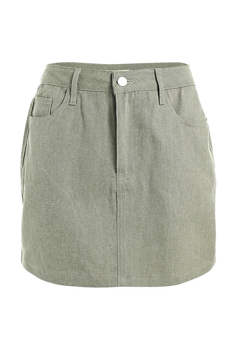 denim mini skirt by ruw#color_light-grey