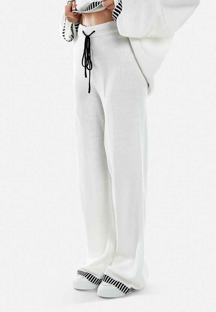 Contrast Stitch Detail Knit Sweater Trouser by RUW