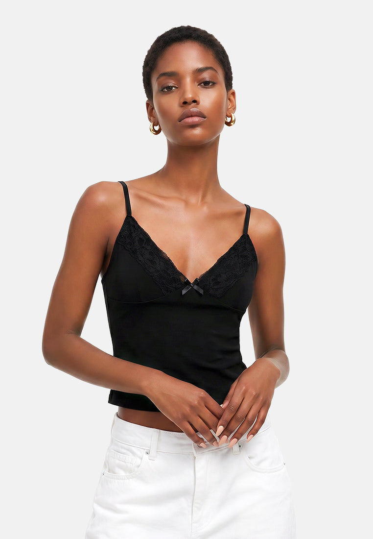 lace detail slip top#color_black
