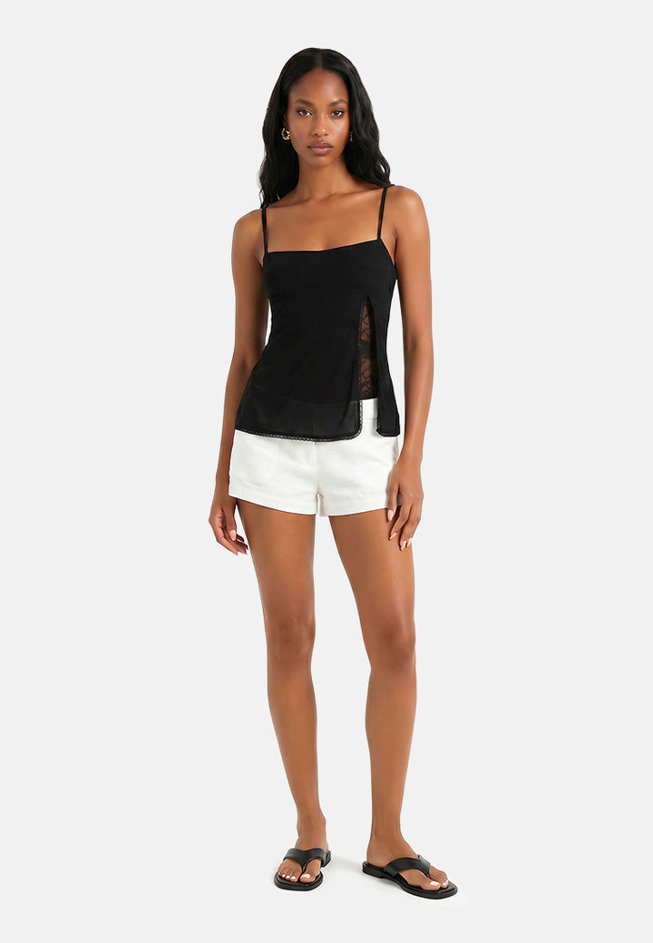 slit detail slip top#color_black