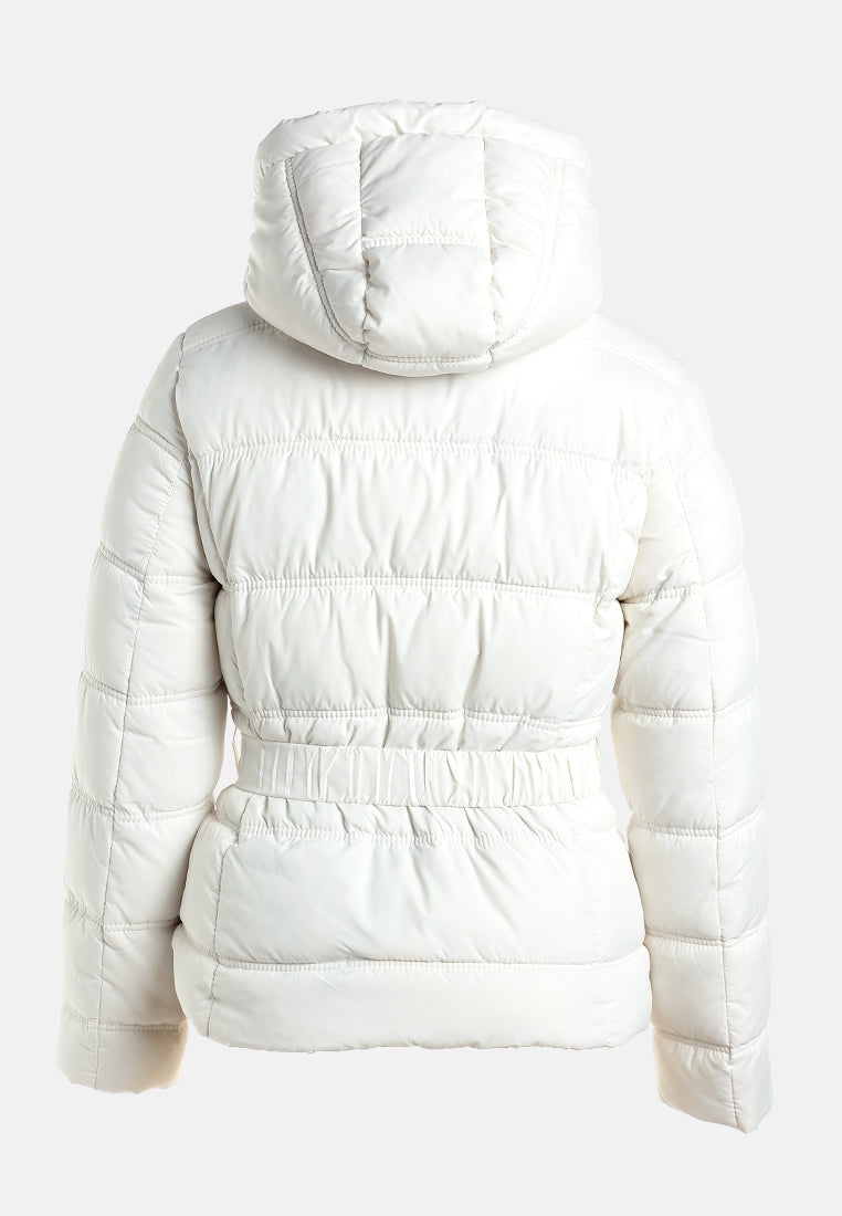 Quilted Hood Puffer Jacket#color_off-white