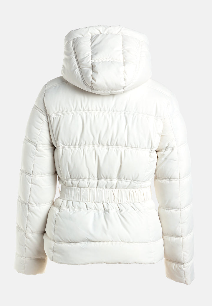 Quilted Hood Puffer Jacket#color_off-white
