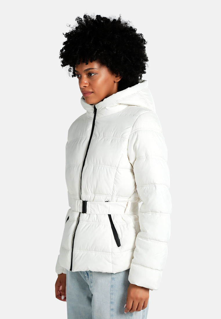 Quilted Hood Puffer Jacket#color_off-white