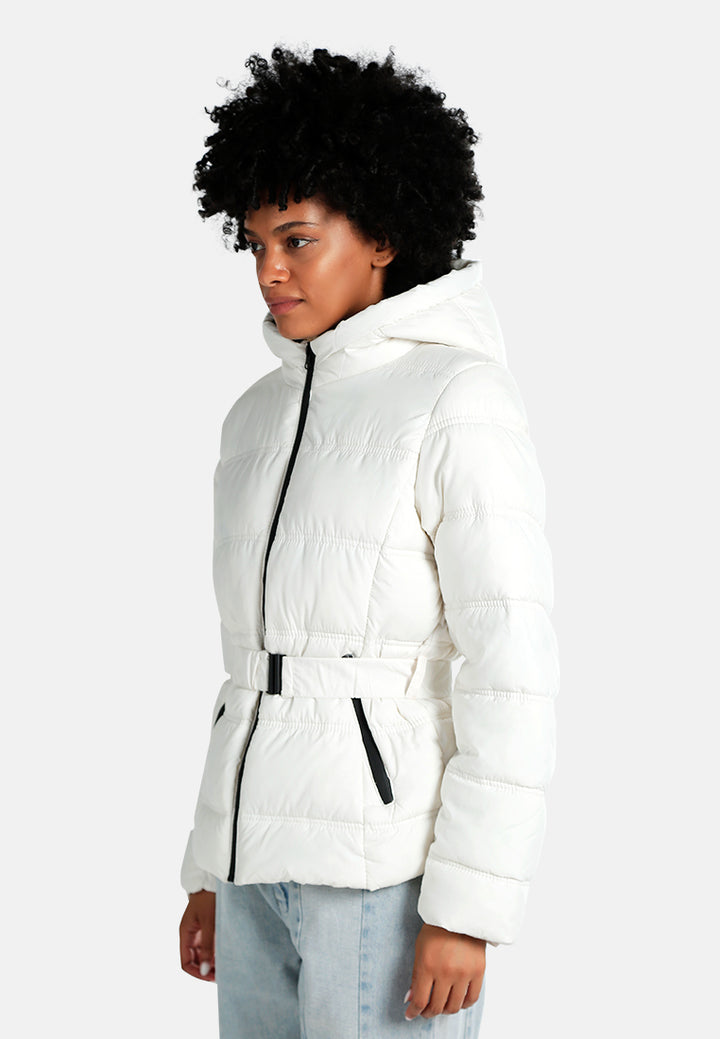 Quilted Hood Puffer Jacket#color_off-white