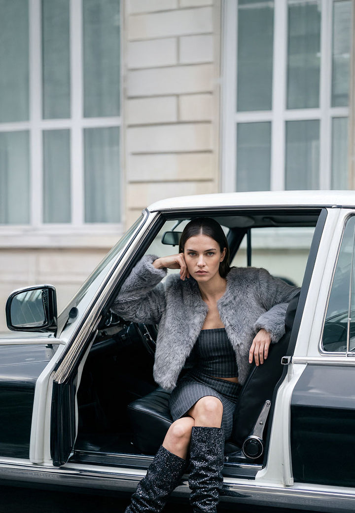 cropped faux fur coat#color_grey