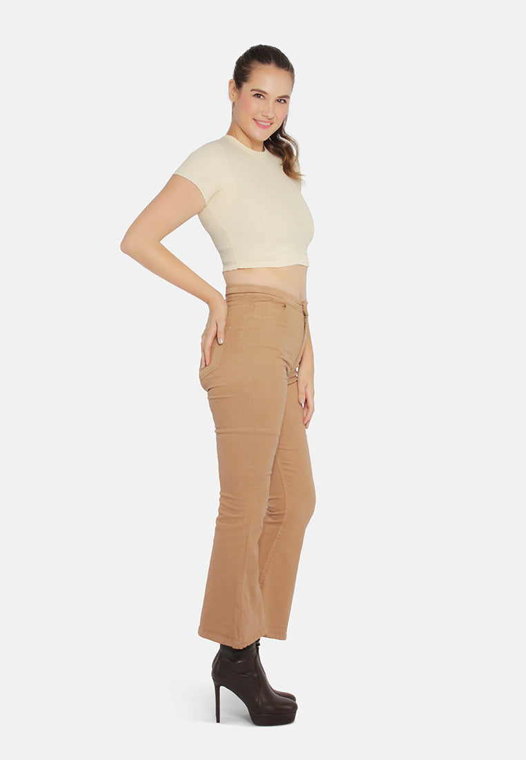 high waist wide leg pants#color_camel
