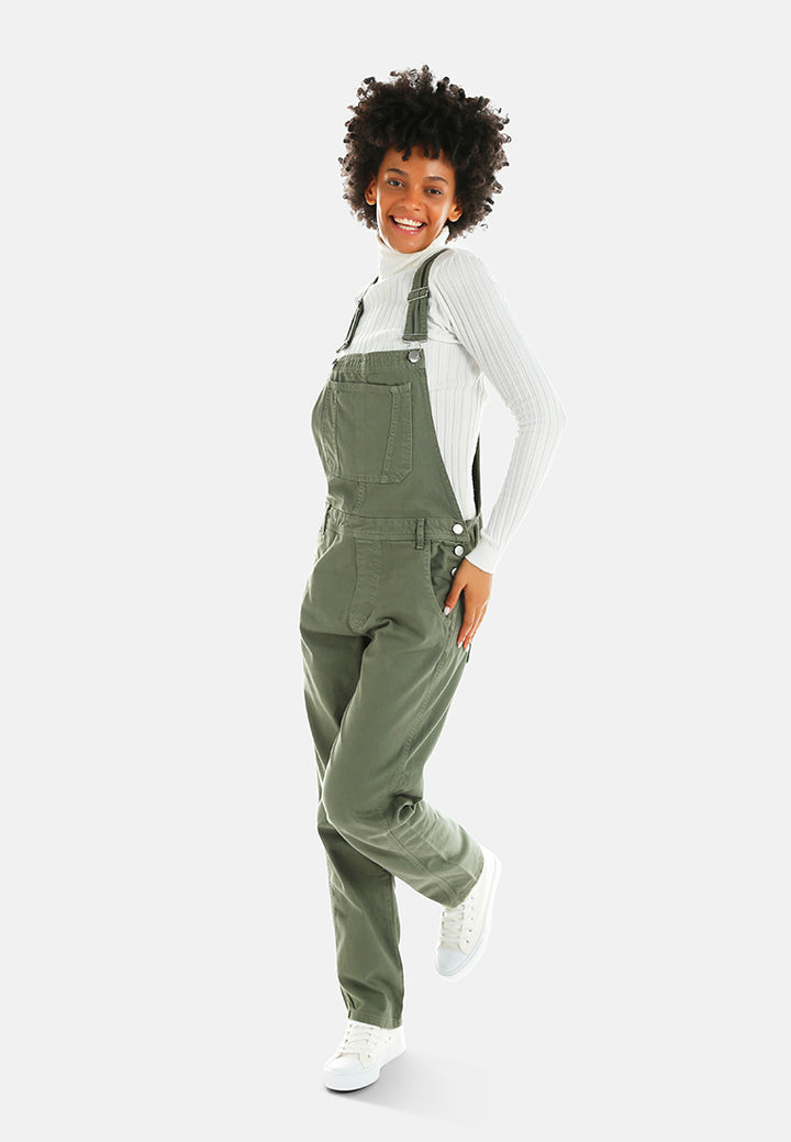 mom fit dungaree#color_army-green