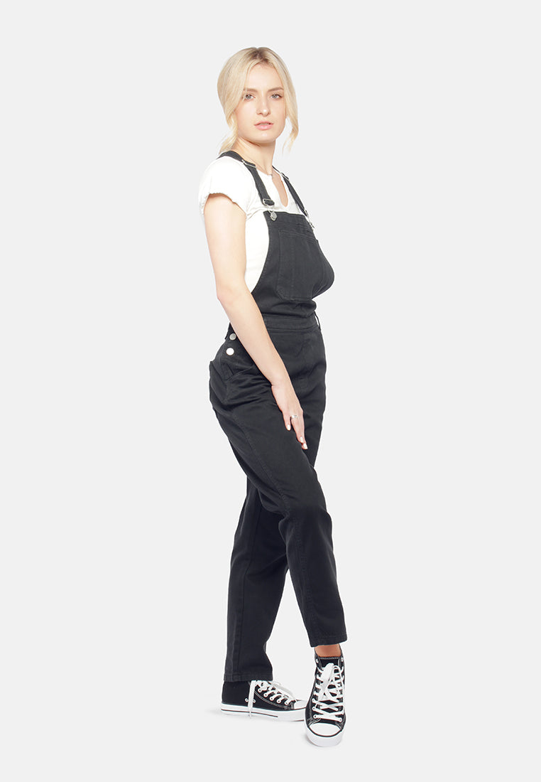 mom fit dungaree#color_black