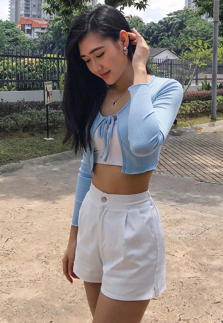 cropped tie-up cardigan#color_blue