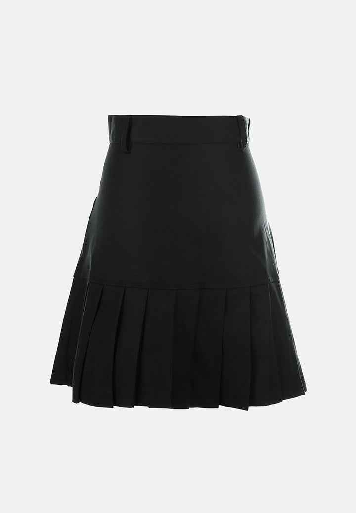 pleated tennis skater skirt#color_black