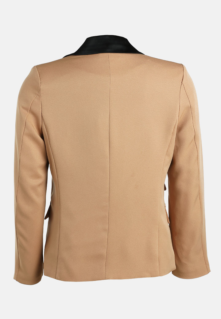 two-tone lapel blazer by ruw#color_khaki