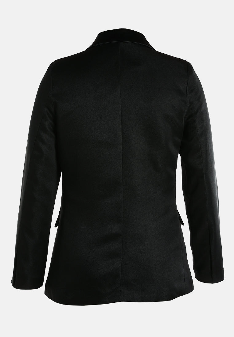 lapel collar buttoned blazer by ruw#color_black