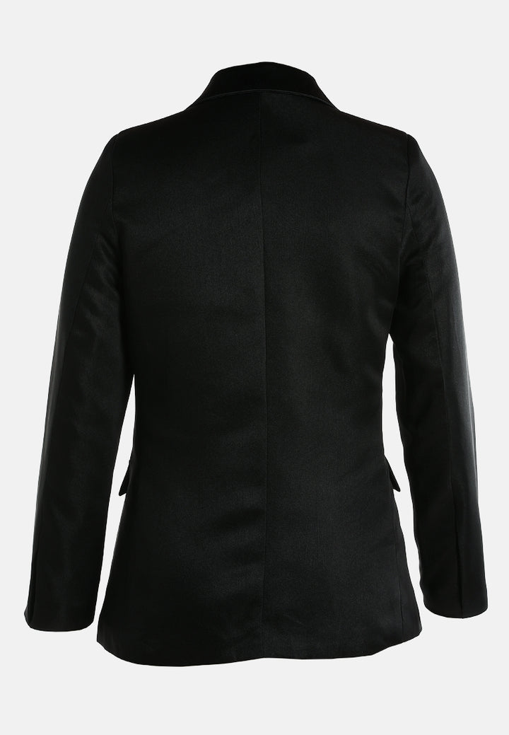 lapel collar buttoned blazer by ruw#color_black