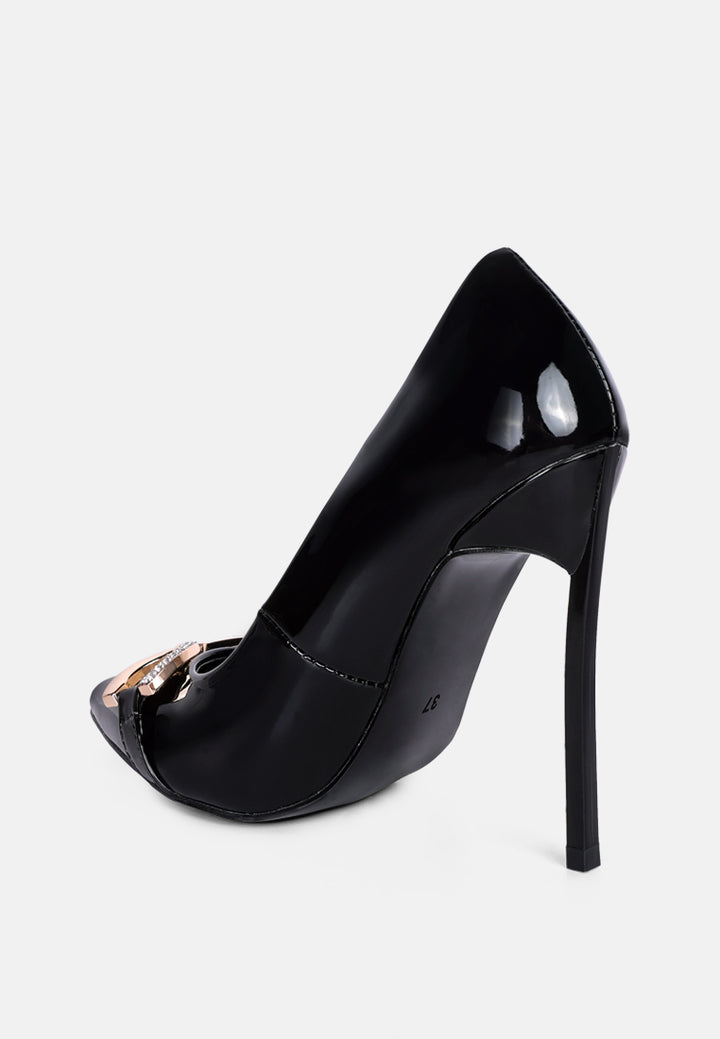 cocktail buckle embellished stiletto pump shoes by ruw#color_black