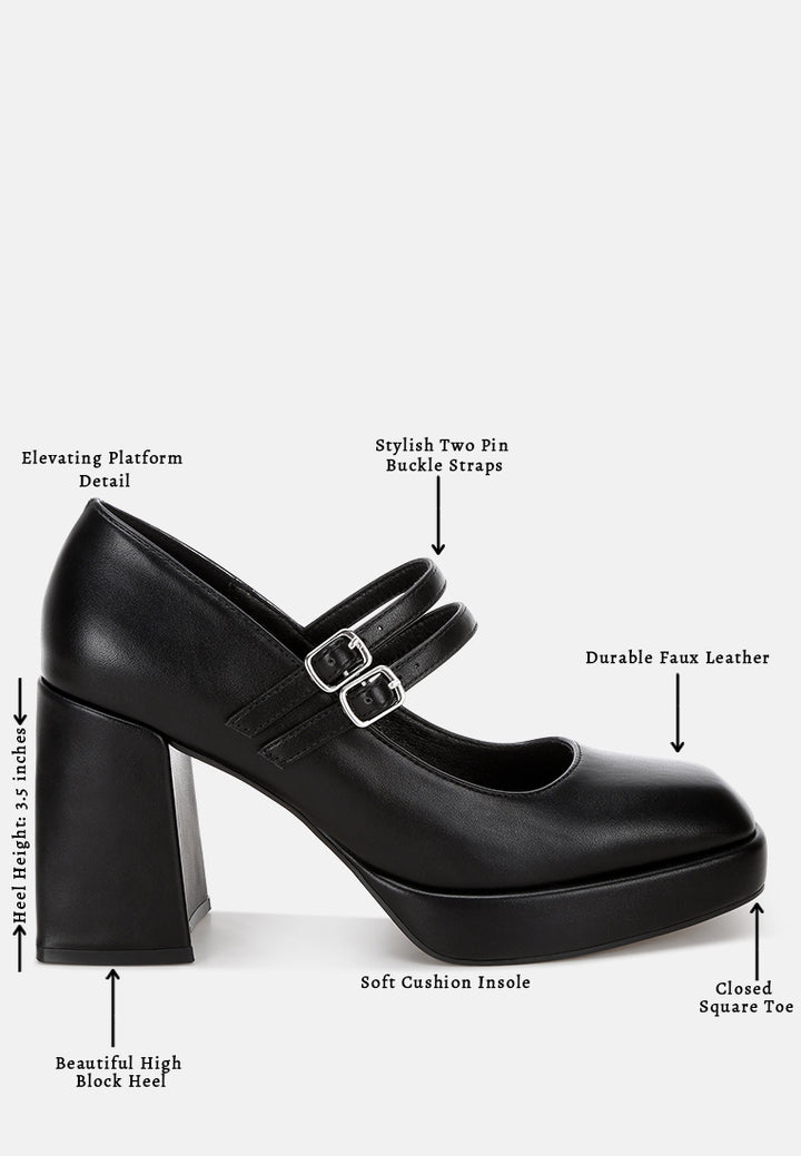 cabota dual buckle chunky heel sandals#color_black-smooth