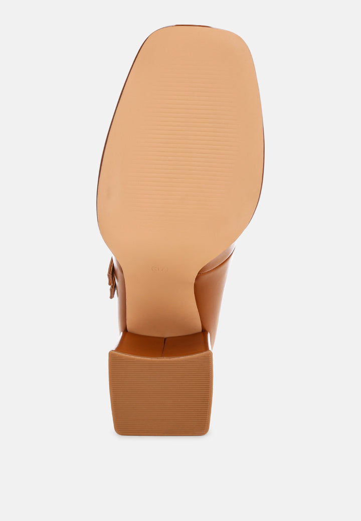 cabota dual buckle chunky heel sandals#color_tan-smooth