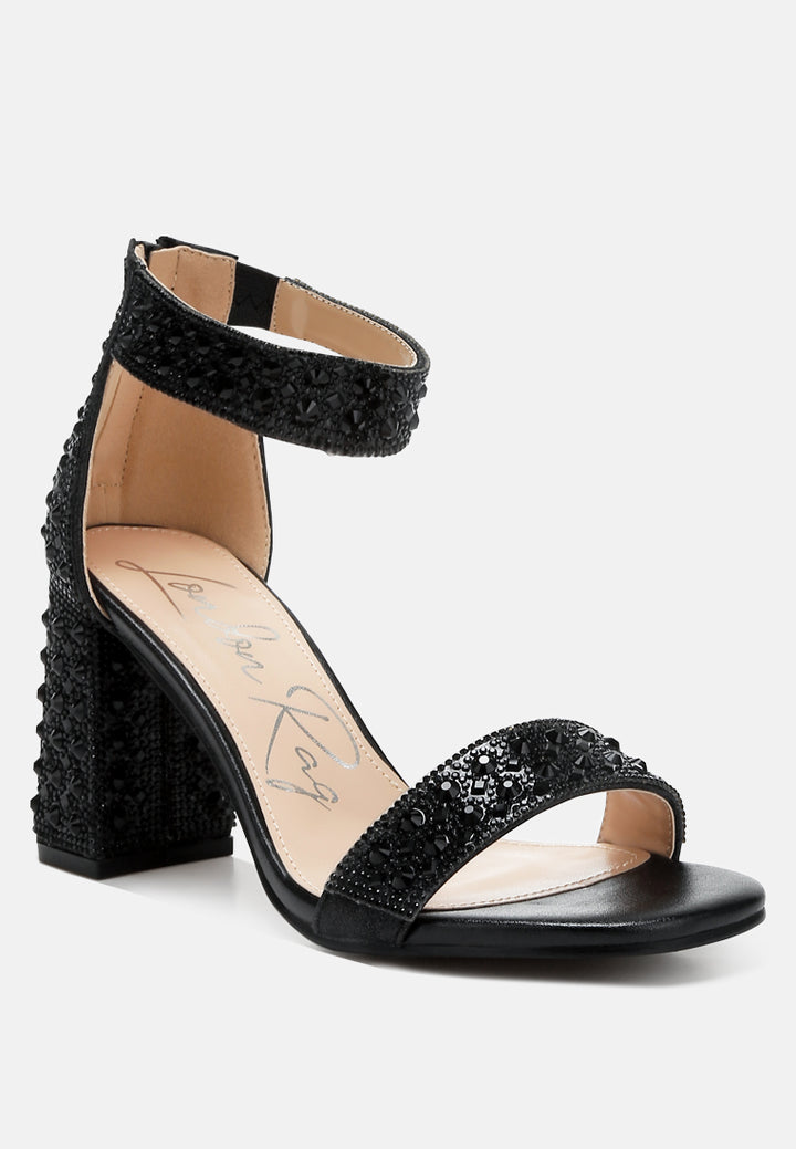 rhinestones and sequins block sandals by ruw#color_black