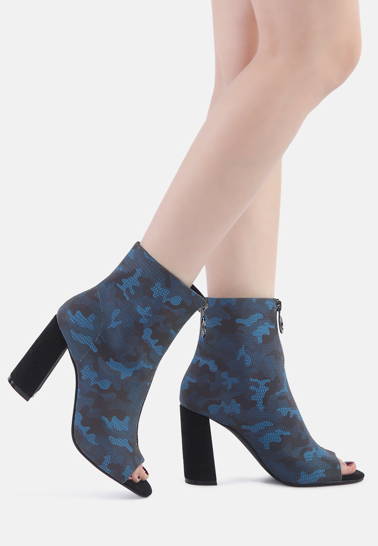 floarea knitted peep toe block heel sandals#color_blue