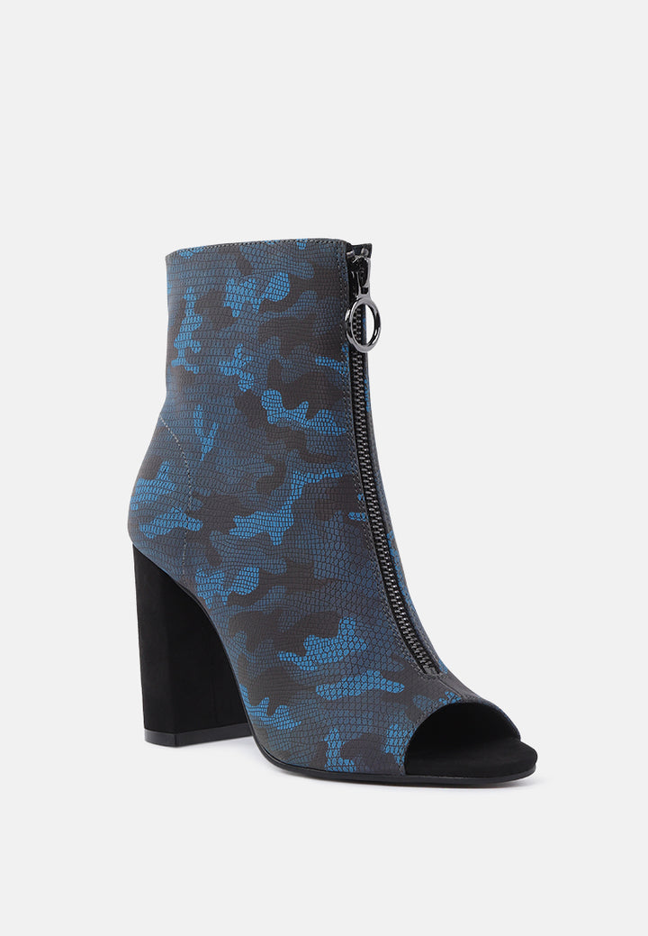 floarea knitted peep toe block heel sandals#color_blue