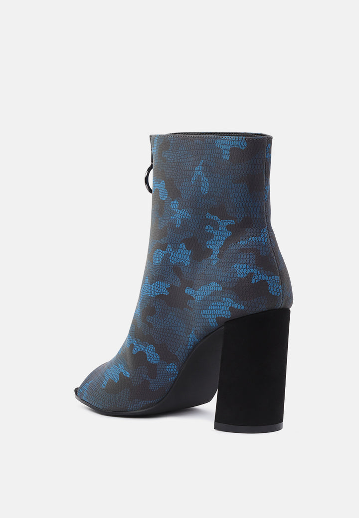 floarea knitted peep toe block heel sandals#color_blue