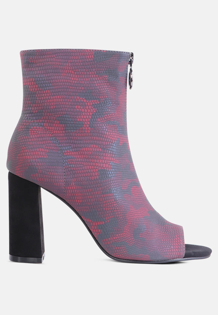 floarea knitted peep toe block heel sandals#color_red