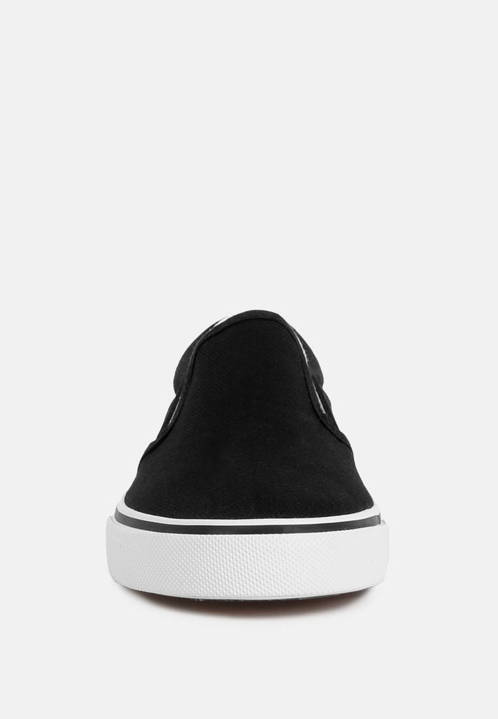 canvas slip on sneakers for kids#color_black