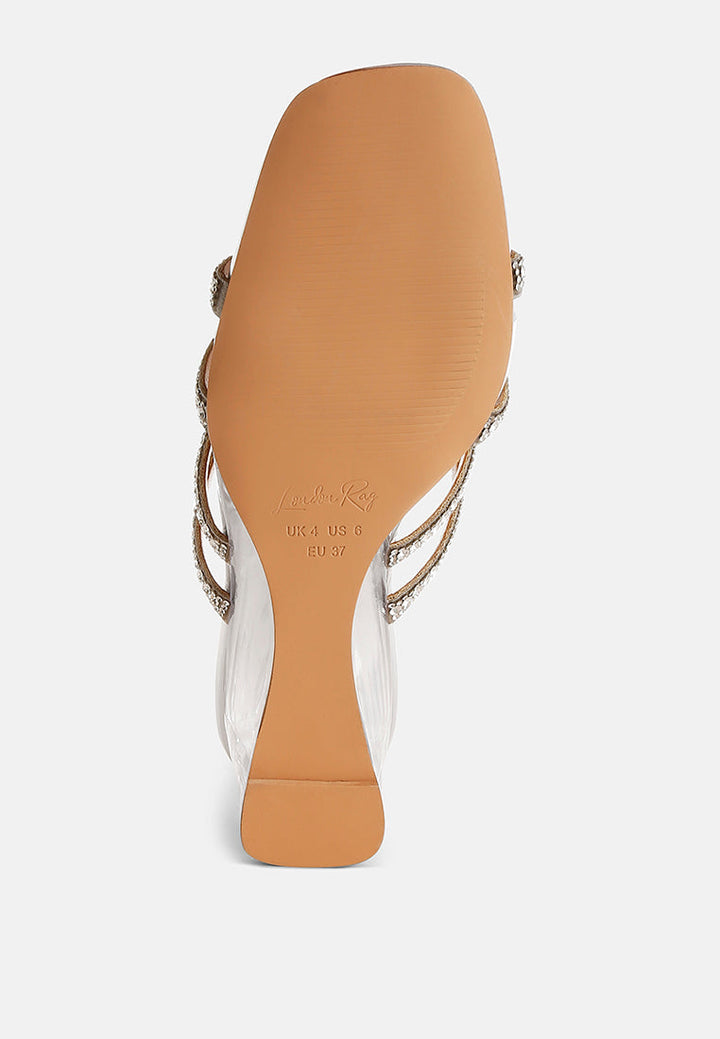 metallic rhinestone clear wedge sandals by ruw#color_silver