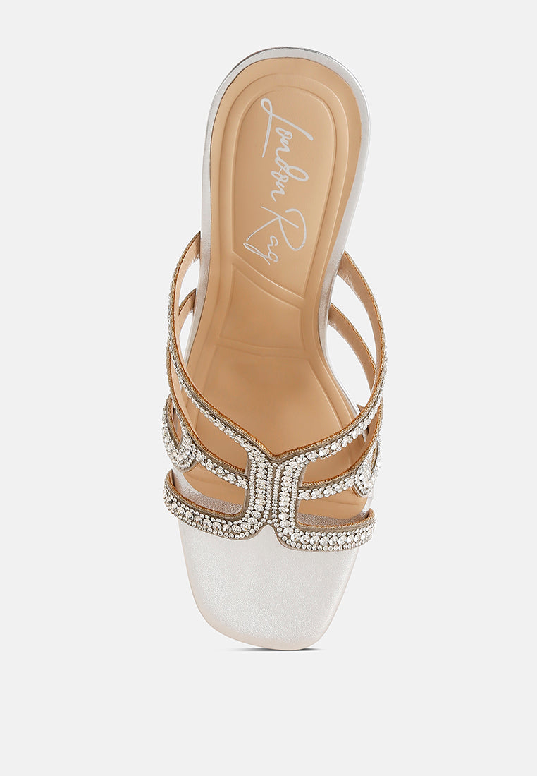 metallic rhinestone clear wedge sandals by ruw#color_silver