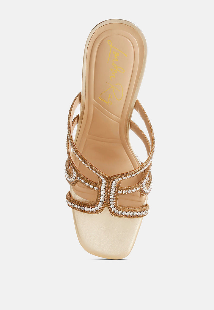 metallic rhinestone clear wedge sandals by ruw#color_gold