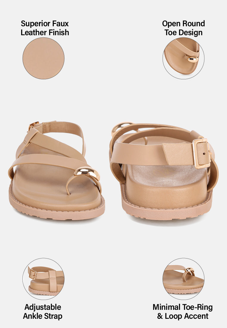 carina strappy design flat sandals#color_beige-faux-leather